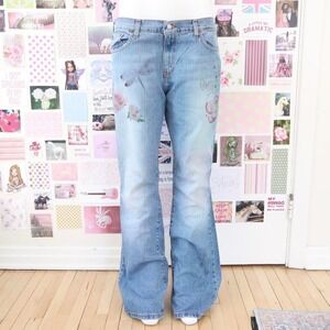 vintage levi's 515 dragonfly rose bootcut jeans size 14l